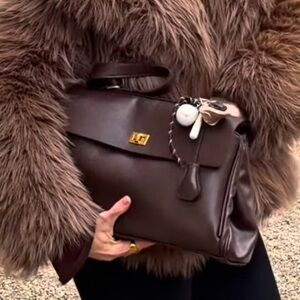 Brand new VOVIA vegan Leather work bag satchel shoulder bag with charms